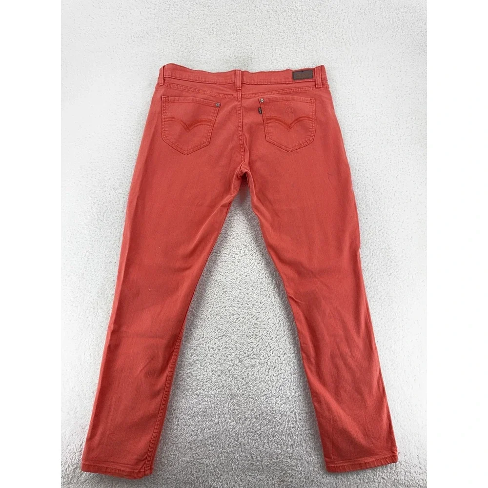 Levis 524‎ Too Superlow Jeans Womens 17M Red Distressed Slim Fit Stretch Denim